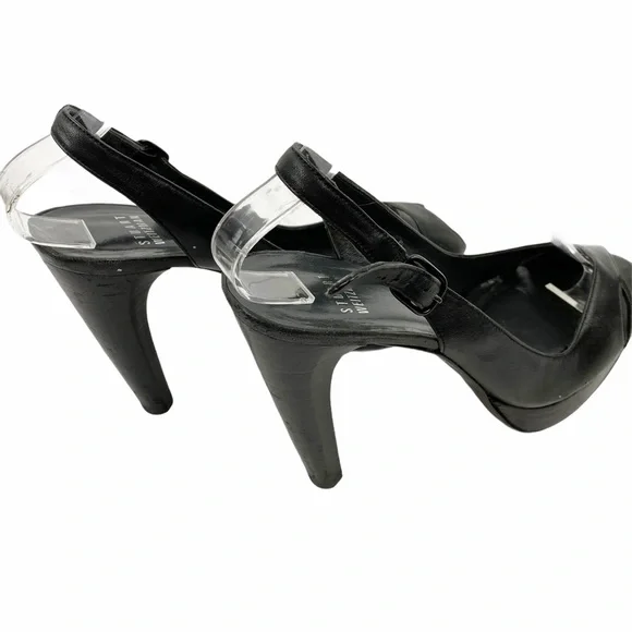 Stuart Weitzman Leather Platform Slingback Pumps Heels 7.5 - Picture 2 of 9